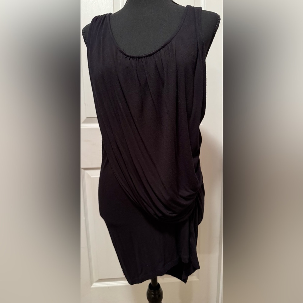 Black Olivia Moon multilayered ruched dress